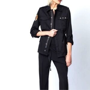 ZADIG AND VOLTAIRE Black Kayak Skull Military Jacket size 38